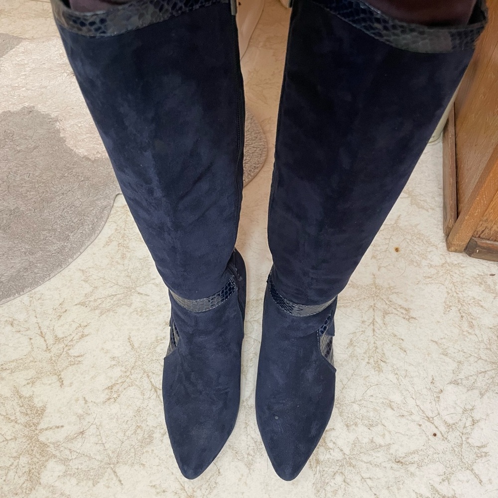 Impo Dark Blue Heeled Boots